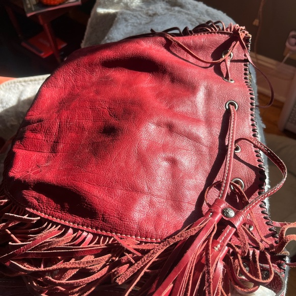 Patricia Nash Red Crossbody Bag with Fringe - Picture 7 of 8